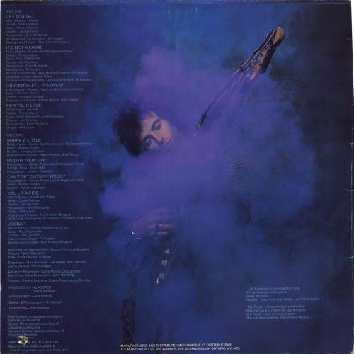 Nils Lofgren Cry Tough vinyl LP album (LP record) Canadian NLSLPCR770880