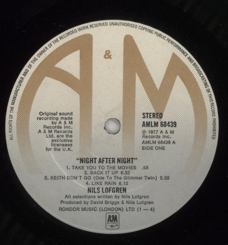 Nils Lofgren Night After Night 2-LP vinyl record set (Double LP Album) UK NLS2LNI186405
