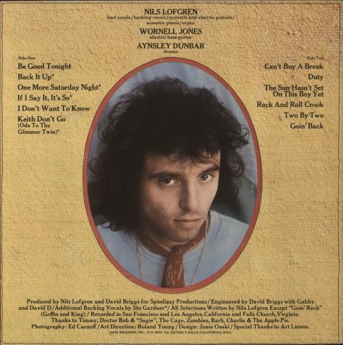 Nils Lofgren Nils Lofgren vinyl LP album (LP record) US NLSLPNI599132