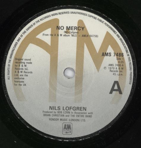 Nils Lofgren No Mercy 7" vinyl single (7 inch record / 45) UK NLS07NO171672