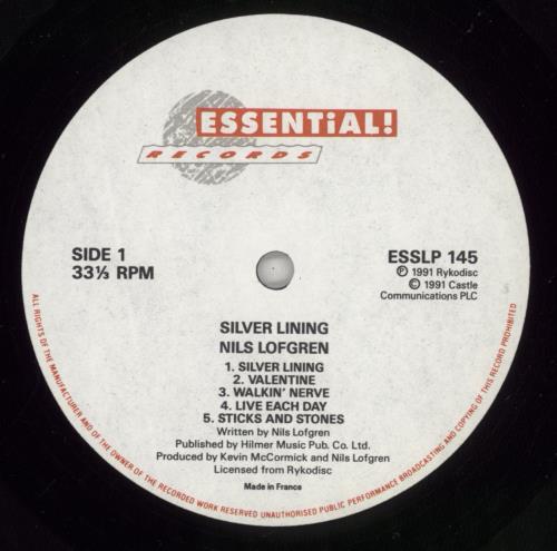 Nils Lofgren Silver Lining vinyl LP album (LP record) French NLSLPSI812141
