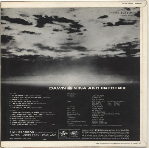 Nina & Frederik Dawn vinyl LP album (LP record) UK N&FLPDA691090