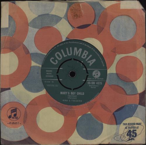 Nina & Frederik Mary's Boy Child 7" vinyl single (7 inch record / 45) UK N&F07MA678673