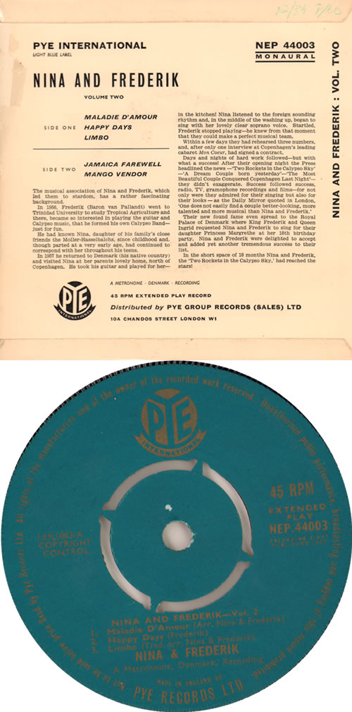 Nina & Frederik Volume Two EP 7" vinyl single (7 inch record / 45) UK N&F07VO638576