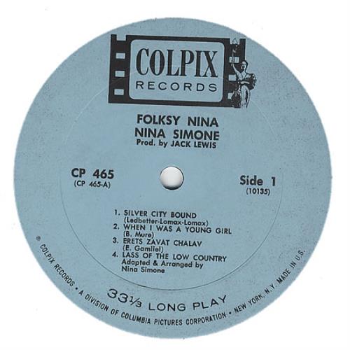 Nina Simone Folksy Nina vinyl LP album (LP record) US NNSLPFO374813