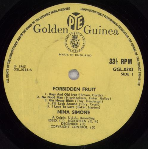 Nina Simone Forbidden Fruit vinyl LP album (LP record) UK NNSLPFO838959