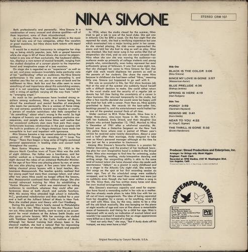 Nina Simone Gifted & Black vinyl LP album (LP record) UK NNSLPGI510552