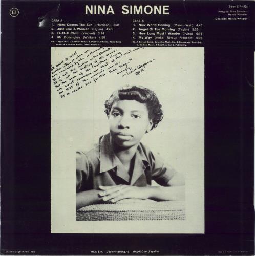 Nina Simone Here Comes The Sun vinyl LP album (LP record) Spanish NNSLPHE785548