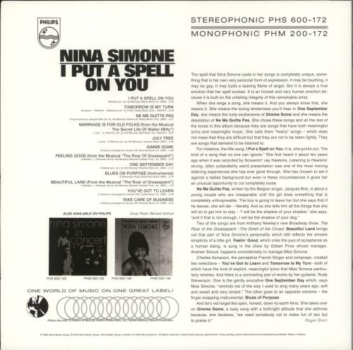 Nina Simone I Put A Spell On You - 180gm vinyl LP album (LP record) UK NNSLPIP877751