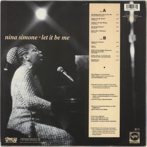 Nina Simone Let It Be Me - Stickered Sleeve vinyl LP album (LP record) German NNSLPLE697696