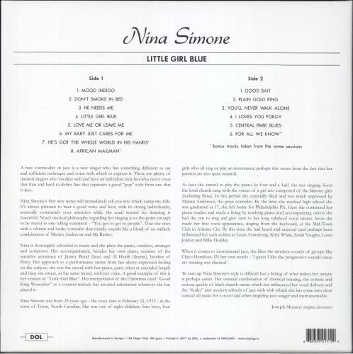 Nina Simone Little Girl Blue - Deluxe Edition - 180 Gram Vinyl - Sealed vinyl LP album (LP record) UK NNSLPLI816821