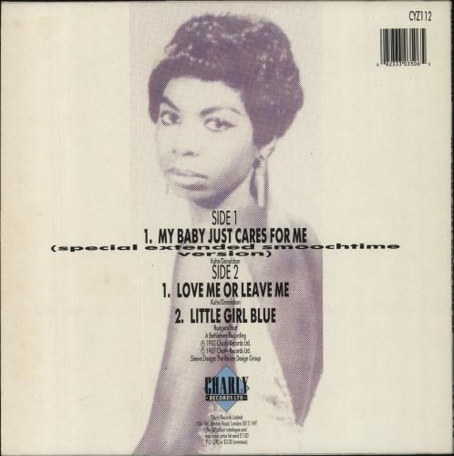 Nina Simone My Baby Just Cares For Me - 1987 p/s 12" vinyl single (12 inch record / Maxi-single) UK NNS12MY165876