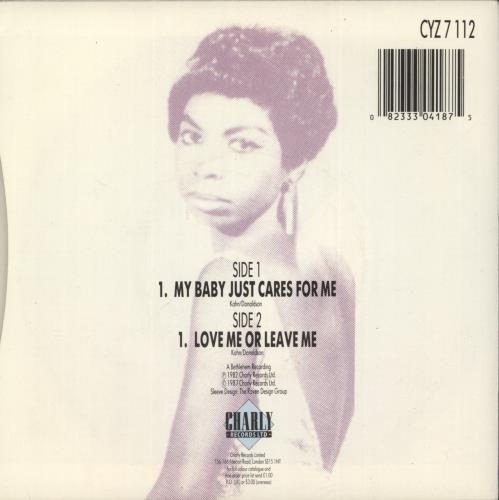 Nina Simone My Baby Just Cares For Me 7" vinyl single (7 inch record / 45) UK NNS07MY294250