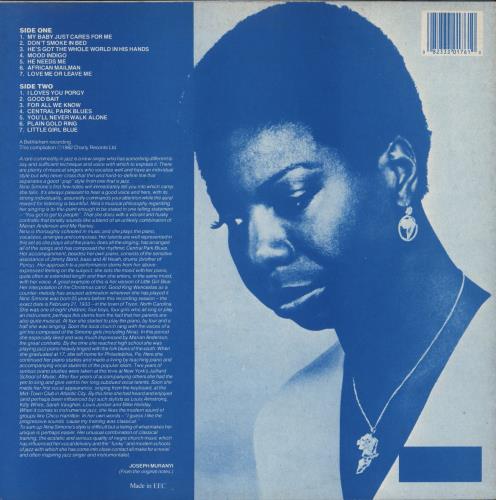 Nina Simone My Baby Just Cares For Me vinyl LP album (LP record) UK NNSLPMY428575