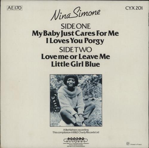 Nina Simone My Baby Just Cares For Me 10" vinyl single (10 inch record) UK NNS10MY763963