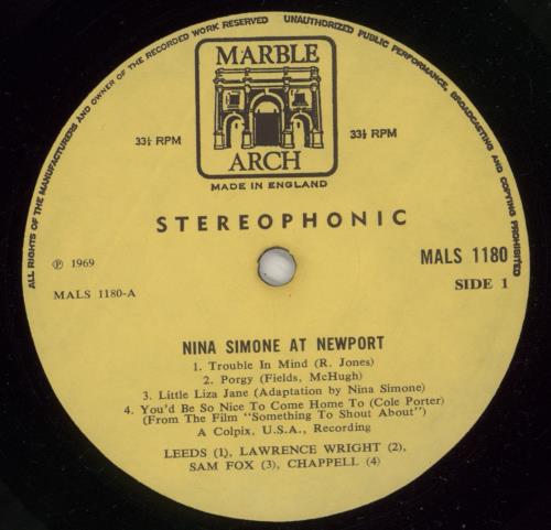 Nina Simone Nina At Newport vinyl LP album (LP record) UK NNSLPNI661741