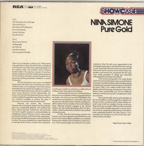 Nina Simone Pure Gold vinyl LP album (LP record) UK NNSLPPU690672