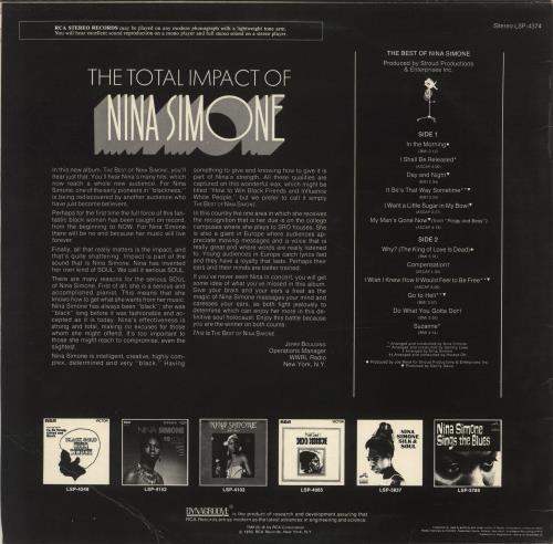 Nina Simone The Best Of Nina Simone vinyl LP album (LP record) German NNSLPTH697688