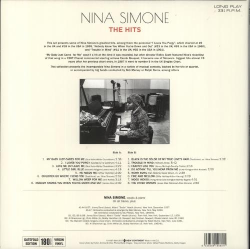 Nina Simone The Hits - 180gm Vinyl vinyl LP album (LP record) UK NNSLPTH850854