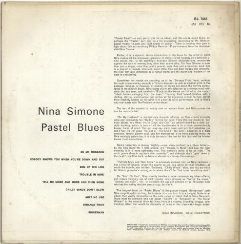 Nina Simone Pastel Blues LP Vinyl 5360571 NEU