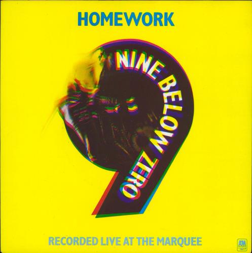 Nine Below Zero Homework (Live) 7" vinyl single (7 inch record / 45) UK NBZ07HO771743