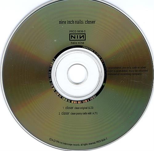 Nine Inch Nails Closer CD single (CD5 / 5") US NINC5CL28520