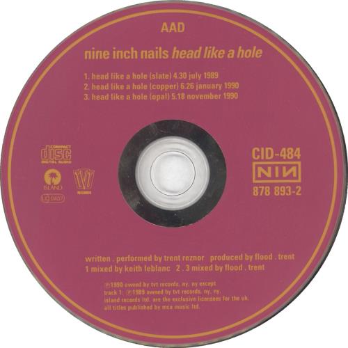 Nine Inch Nails Head Like A Hole CD single (CD5 / 5") UK NINC5HE39638