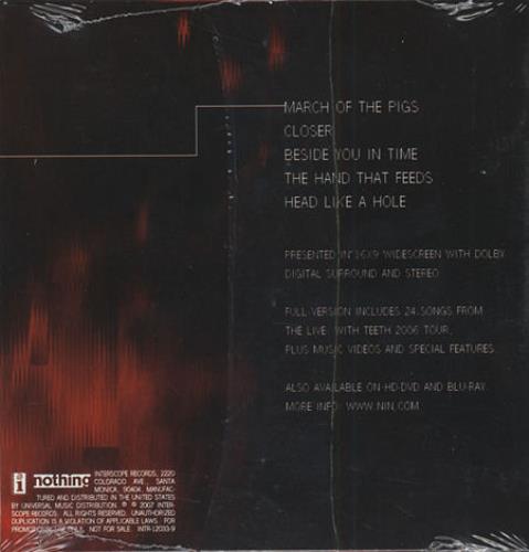 Nine Inch Nails Live: Beside You In Time [DVD Sampler] DVD US NINDDLI401525