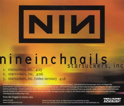Nine Inch Nails Starsuckers CD single (CD5 / 5") US NINC5ST156045