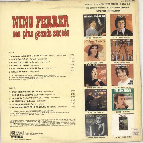 Nino Ferrer Ses Plus Grands Succes vinyl LP album (LP record) French NI0LPSE712085