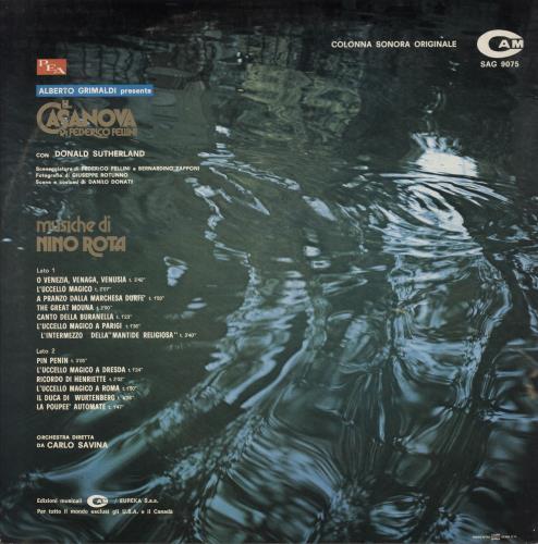 Nino Rota Il Casanova Di Federico Fellini vinyl LP album (LP record) Italian NC4LPIL823843