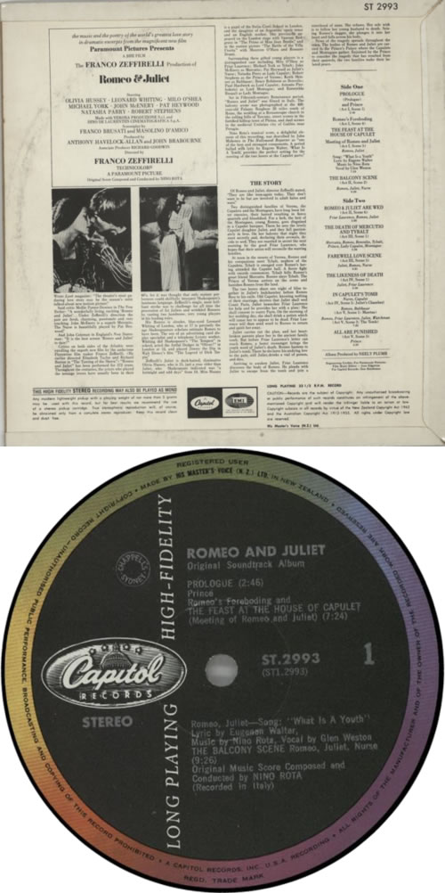 Nino Rota Romeo & Juliet vinyl LP album (LP record) New Zealand NC4LPRO491885