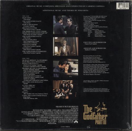 Nino Rota The Godfather Part III - Sealed vinyl LP album (LP record) US NC4LPTH878162