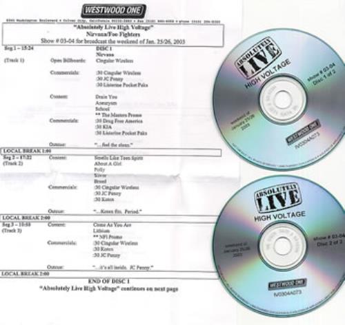 Nirvana (US) Absolutely Live High Voltage 2 CD album set (Double CD) US NIR2CAB256339