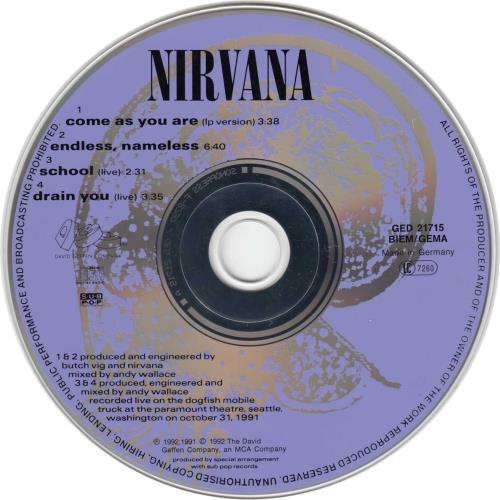 Nirvana (US) Come As You Are CD single (CD5 / 5") German NIRC5CO02164