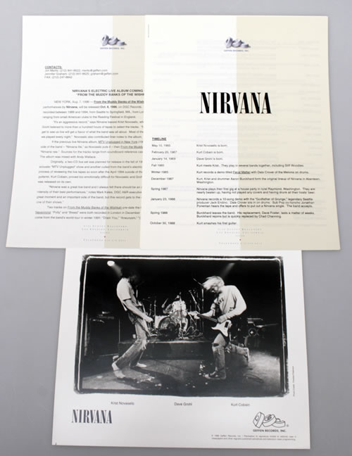 Nirvana (US) From The Muddy Banks Of The Wishkah media press pack US NIRPPFR78897