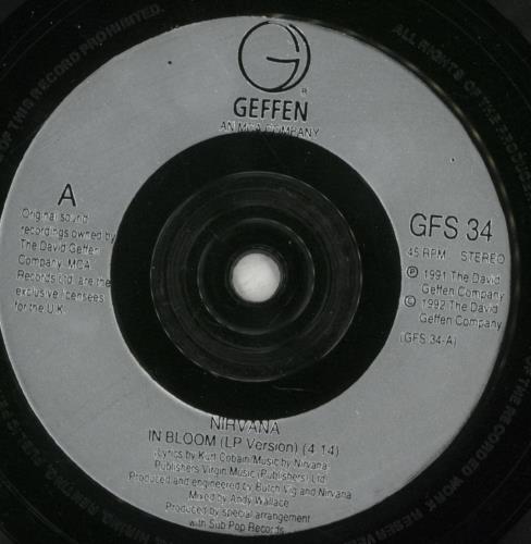 Nirvana (US) In Bloom 7" vinyl single (7 inch record / 45) UK NIR07IN32810