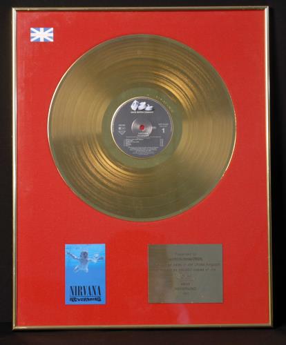 Nirvana (US) Nevermind in-house award disc UK NIRAINE245356