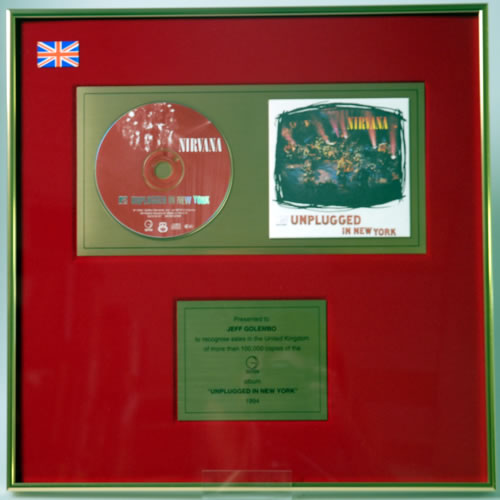 Nirvana (US) Unplugged award disc UK NIRAWUN608816