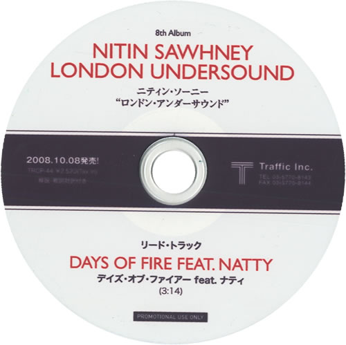 Nitin Sawhney Days Of Fire (Featuring Natty) CD-R acetate Japanese NIICRDA460384