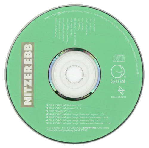 Nitzer Ebb Fun To Be Had CD single (CD5 / 5") US EBBC5FU00465