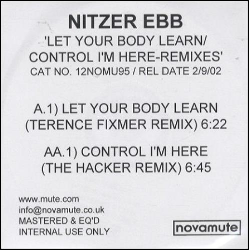 Nitzer Ebb Let Your Body Learn/Control I'm Here - Remixes CD-R acetate UK EBBCRLE436869