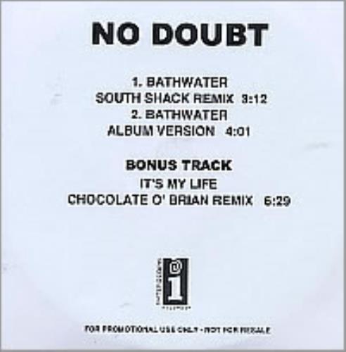 No Doubt Bathwater CD-R acetate UK NDBCRBA274786
