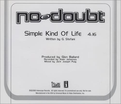 No Doubt Simple Kind Of Life CD single (CD5 / 5") US NDBC5SI155505
