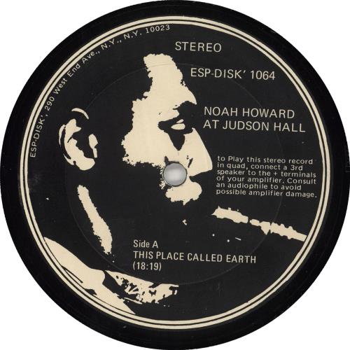 Noah Howard At Judson Hall - 2nd vinyl LP album (LP record) US Q4BLPAT707053
