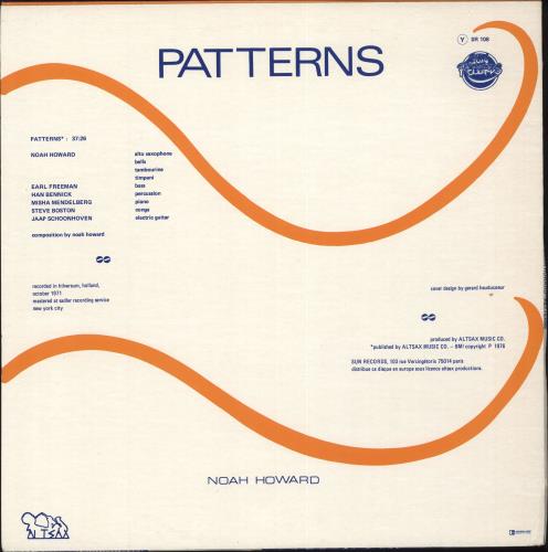 Noah Howard Patterns vinyl LP album (LP record) French Q4BLPPA707046