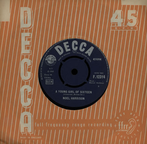 Noel Harrison A Young Girl of Sixteen 7" vinyl single (7 inch record / 45) UK NA507AY569204