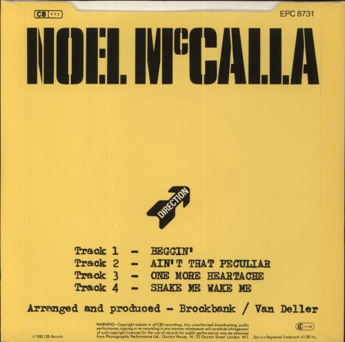 Noel McCalla Beggin' 7" vinyl single (7 inch record / 45) UK OQF07BE666673