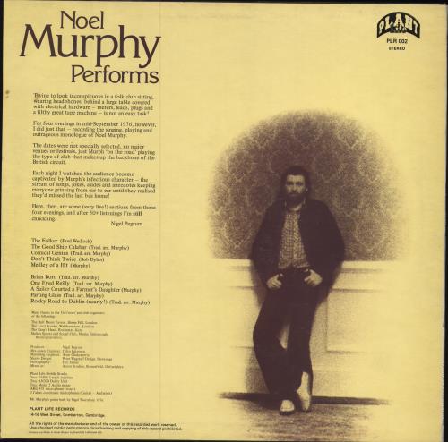 Noel Murphy Noel Murphy Performs vinyl LP album (LP record) UK NMPLPNO782858