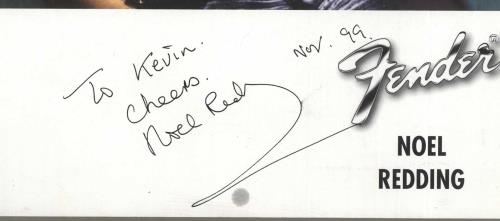Noel Redding Autographed Fender Photo Print memorabilia UK NOEMMAU740234